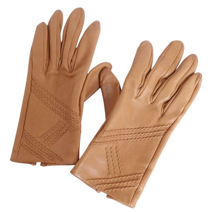Hermes Gloves Lamb Leather H Logo Women's France
