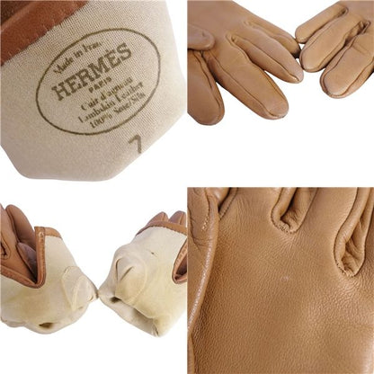 Hermes Gloves Lamb Leather H Logo Women's France