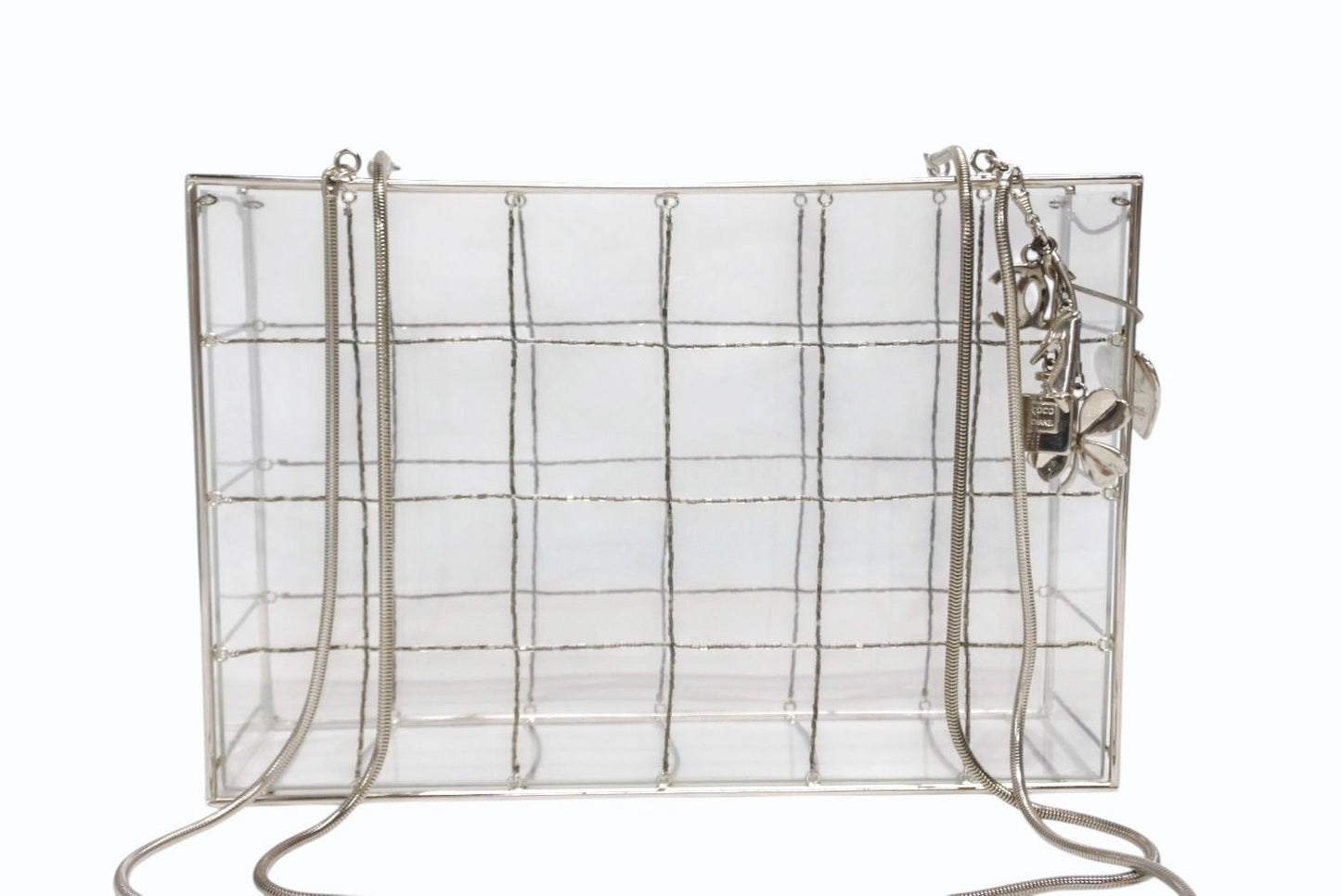 Chanel CC Logo Icon Acrylic Box Beads Chain Shoulder Bag Clear — view 2