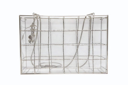 Chanel CC Logo Icon Acrylic Box Beads Chain Shoulder Bag Clear — view 3