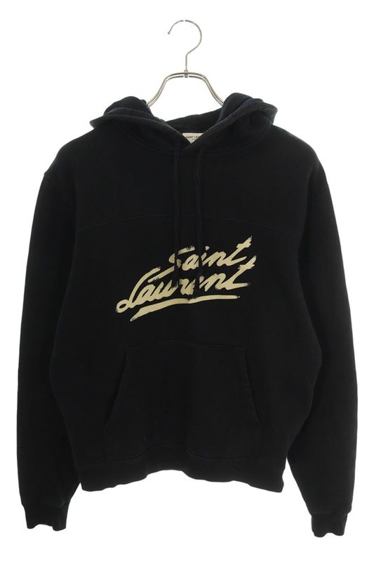 Saint Laurent Paris 631086 Ybvb2 Front Logo Print Pullover Hoodie Men's S