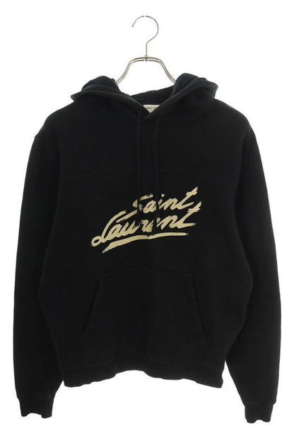 Saint Laurent Paris 631086 Ybvb2 Front Logo Print Pullover Hoodie Men's S