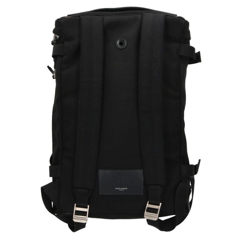 Saint Laurent Paris 481005 Livington Belt Design Canvas Backpack Men's