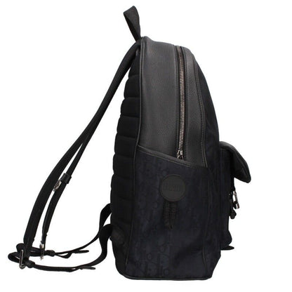 Dior 1voba031yih Leather Cutout Oblique Nylon Backpack Men's