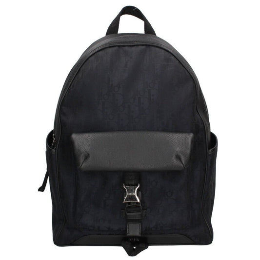 Dior 1voba031yih Leather Cutout Oblique Nylon Backpack Men's
