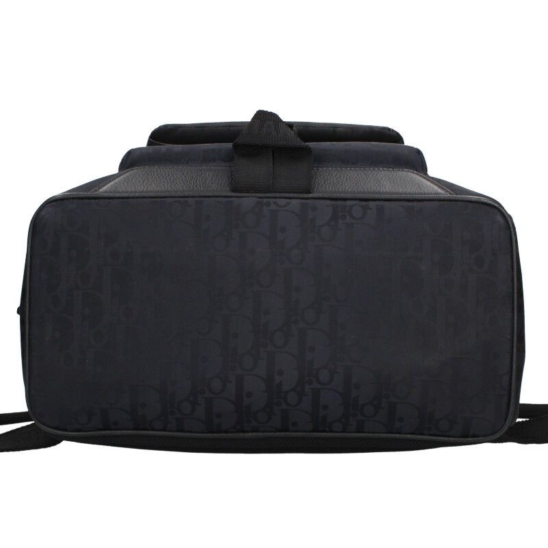 Dior 1voba031yih Leather Cutout Oblique Nylon Backpack Men's