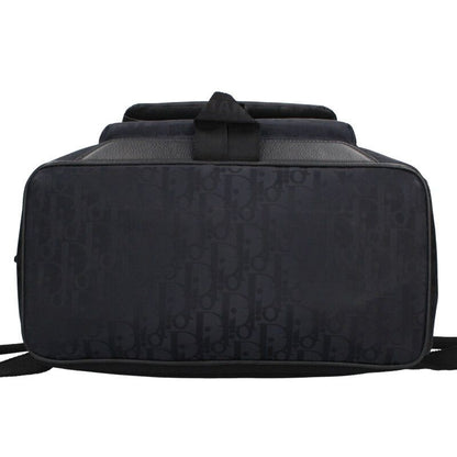 Dior 1voba031yih Leather Cutout Oblique Nylon Backpack Men's