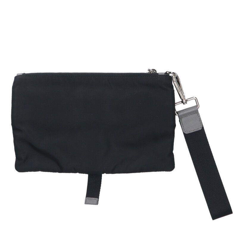 Prada 2nh011 Triangle Plate Nylon Clutch Bag For Men