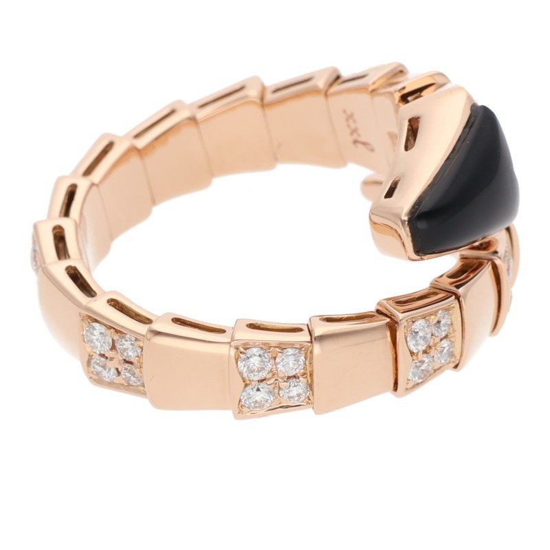 Bulgari Serpenti Viper #XXL 18K Pink Gold Diamond Ring Men's Size 21