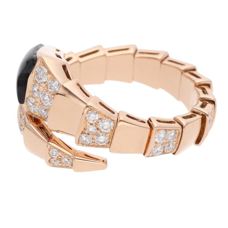 Bulgari Serpenti Viper #XXL 18K Pink Gold Diamond Ring Men's Size 21