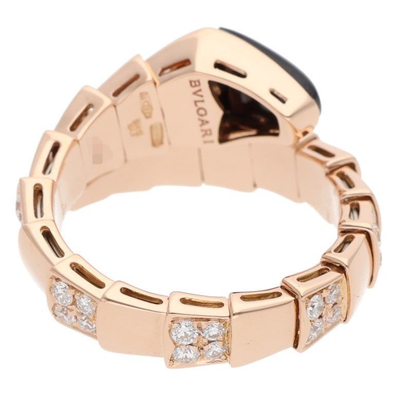 Bulgari Serpenti Viper #XXL 18K Pink Gold Diamond Ring Men's Size 21