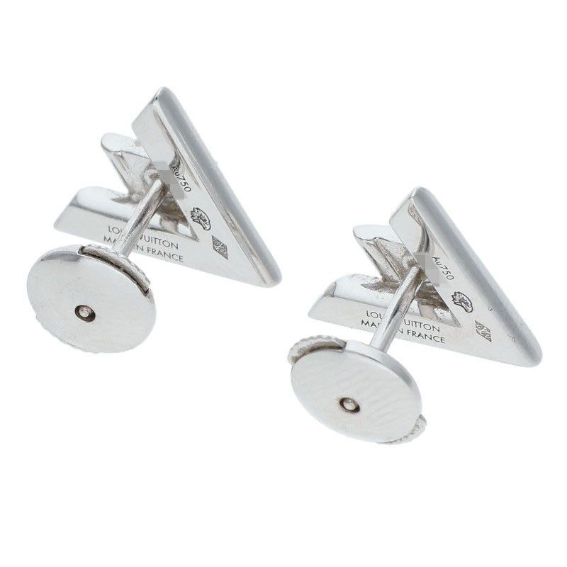 Louis Vuitton Q96970 Volto One 18kwg Diamond Earrings Men's