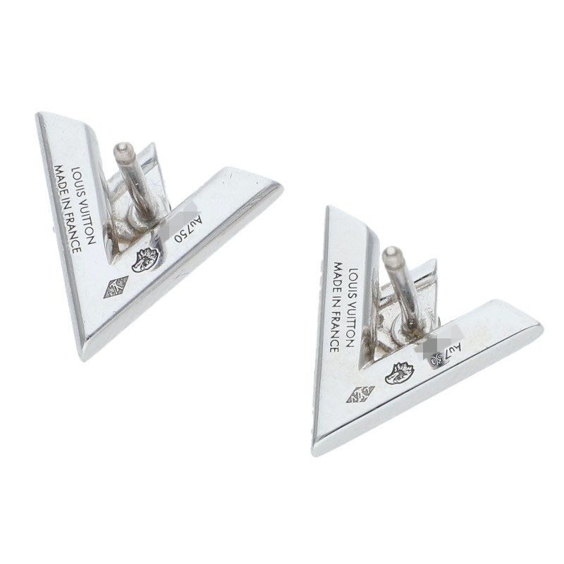 Louis Vuitton Q96970 Volto One 18kwg Diamond Earrings Men's