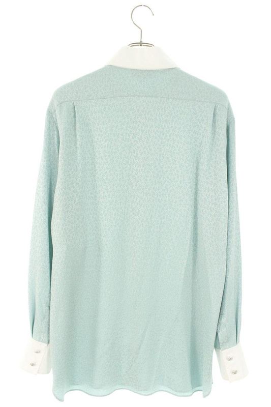 Chanel P71652v63138 Coco Mark Allover Pattern Silk Long Sleeved Shirt Women's 40