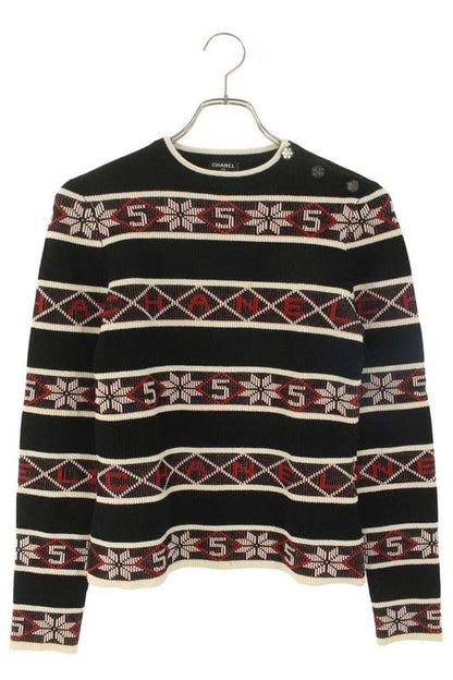 Chanel P62574k48044 Jacquard Cashmere Knit Women 36