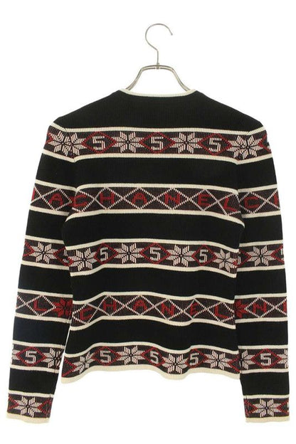 Chanel P62574k48044 Jacquard Cashmere Knit Women 36