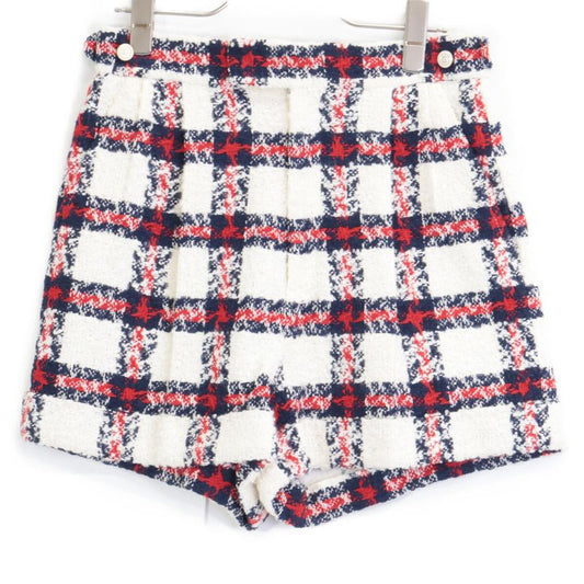 Gucci 657877 2-tuck Checked Tweed Shorts 38