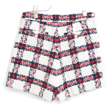 Gucci 657877 2-tuck Checked Tweed Shorts 38