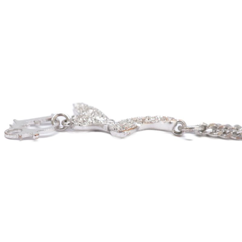 DIOR Logo Charm Rhinestone Butterfly Top Chain