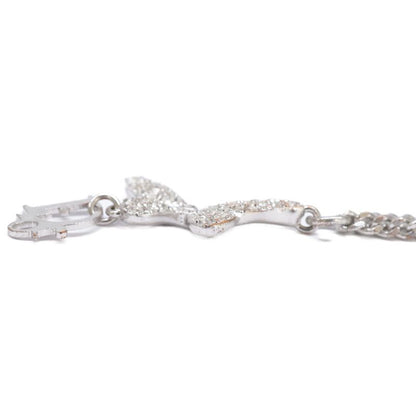 DIOR Logo Charm Rhinestone Butterfly Top Chain