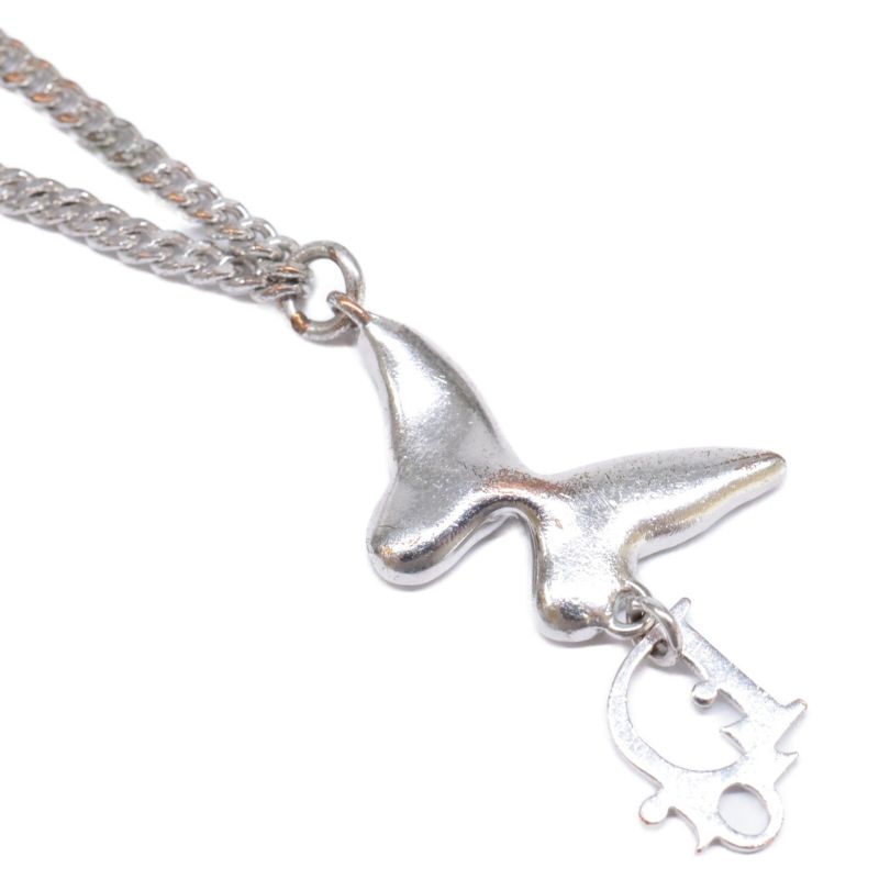 DIOR Logo Charm Rhinestone Butterfly Top Chain