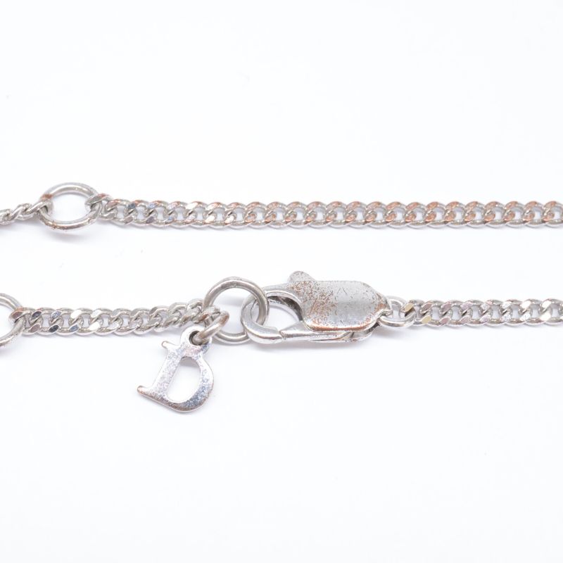 DIOR Logo Charm Rhinestone Butterfly Top Chain