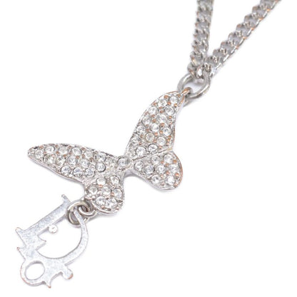 DIOR Logo Charm Rhinestone Butterfly Top Chain