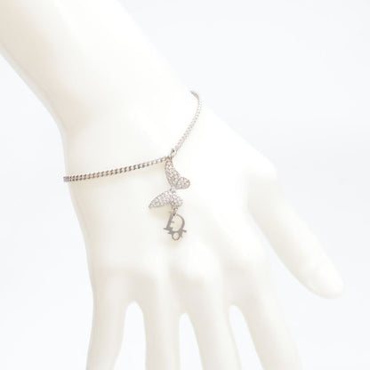 DIOR Logo Charm Rhinestone Butterfly Top Chain