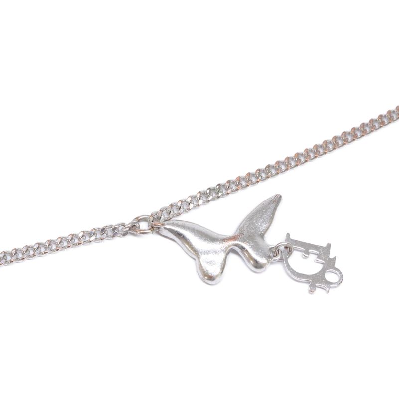 DIOR Logo Charm Rhinestone Butterfly Top Chain