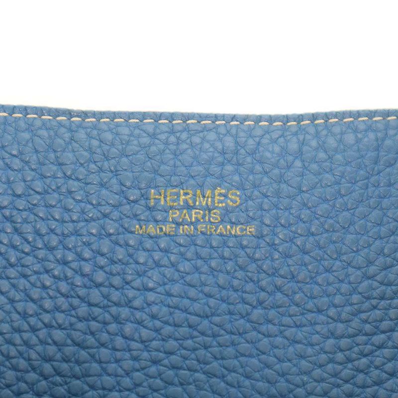 Hermes Double Sens 45 Bag Double Sens 45 Reversible Leather Tote Bag Grey Blue