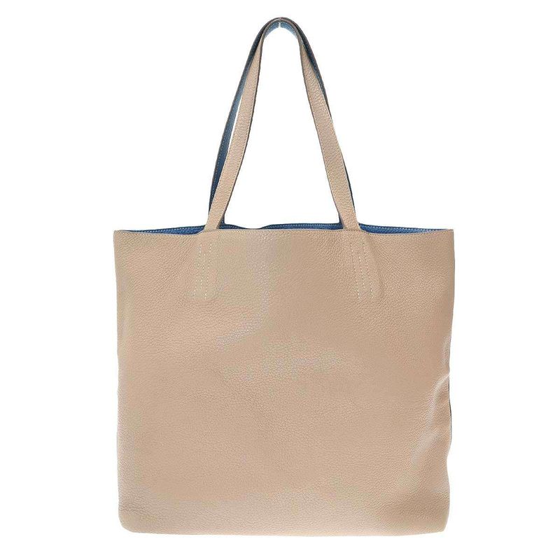 Hermes Double Sens 45 Bag Double Sens 45 Reversible Leather Tote Bag Grey Blue