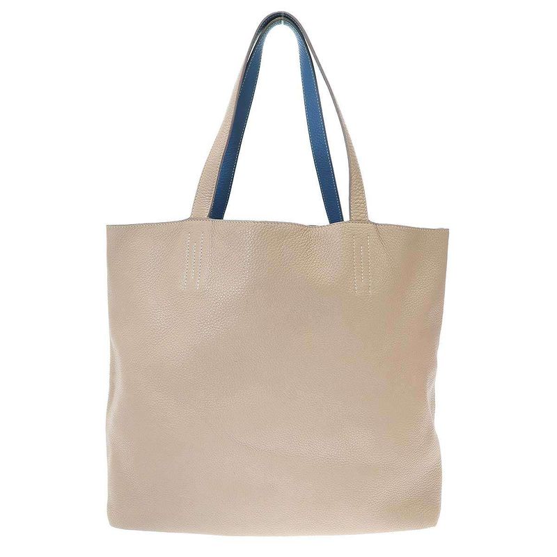 Hermes Double Sens 45 Bag Double Sens 45 Reversible Leather Tote Bag Grey Blue