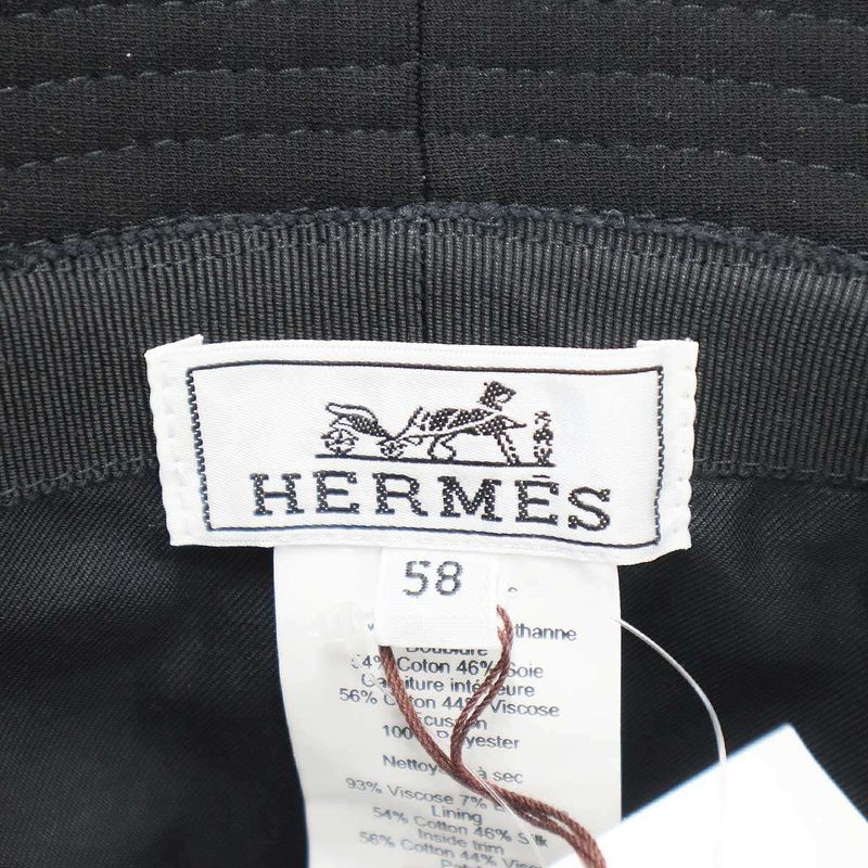 Hermes Calvi Hat Galvi Bucket Hat H251068n Black 58