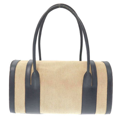 Hermes 1972 Derby Canvas Handbag Ivory and Navy