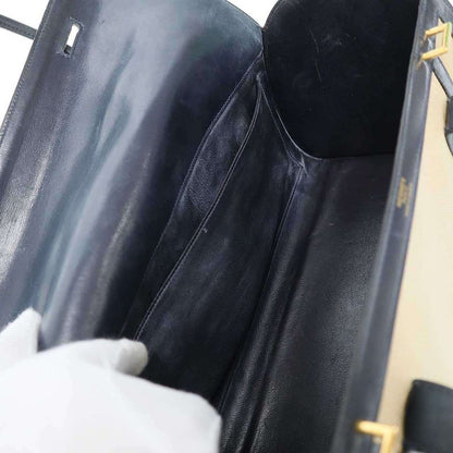 Hermes 1972 Derby Canvas Handbag Ivory and Navy