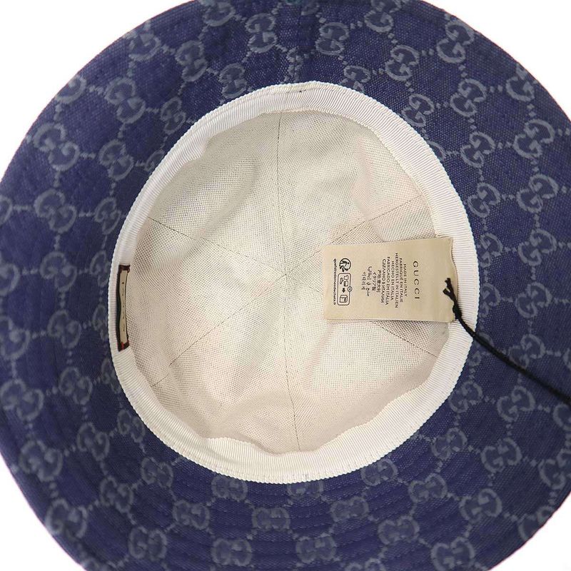 Gucci GG Jacquard Cotton Bucket Hat 754112 4hg61 Blue M