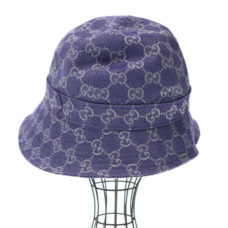 Gucci GG Jacquard Cotton Bucket Hat 754112 4hg61 Blue M