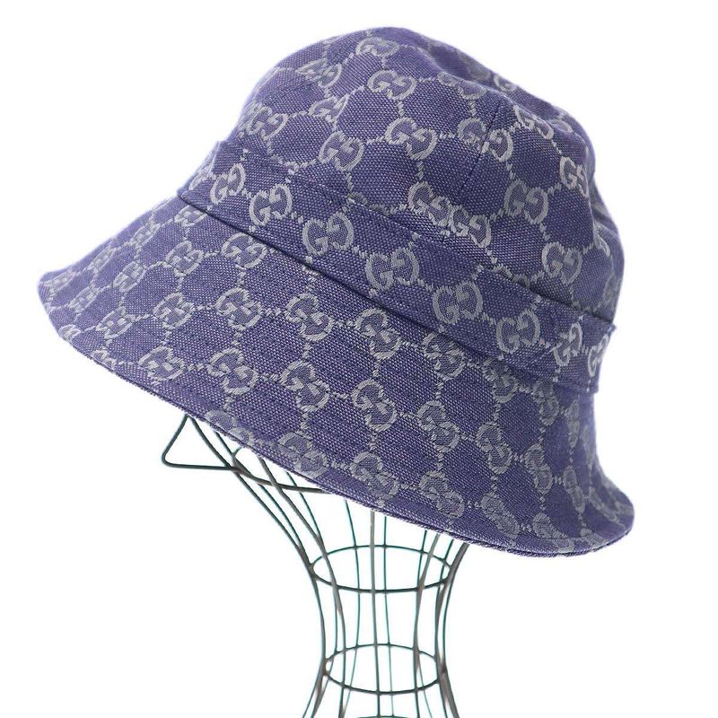 Gucci GG Jacquard Cotton Bucket Hat 754112 4hg61 Blue M