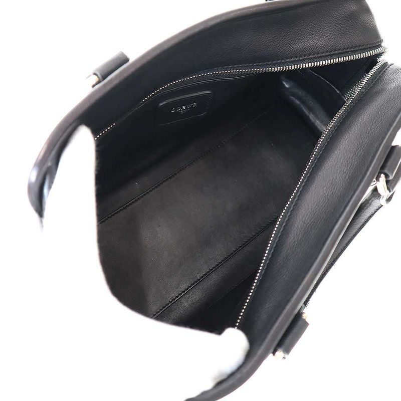 Loewe Amazona 28 Embossed Anagram Mini Boston Bag Black