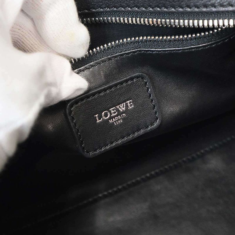 Loewe Amazona 28 Embossed Anagram Mini Boston Bag Black