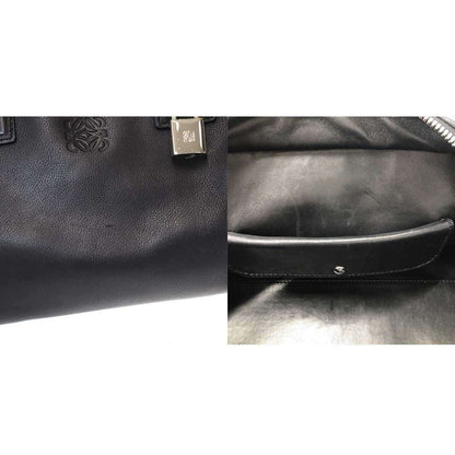 Loewe Amazona 28 Embossed Anagram Mini Boston Bag Black