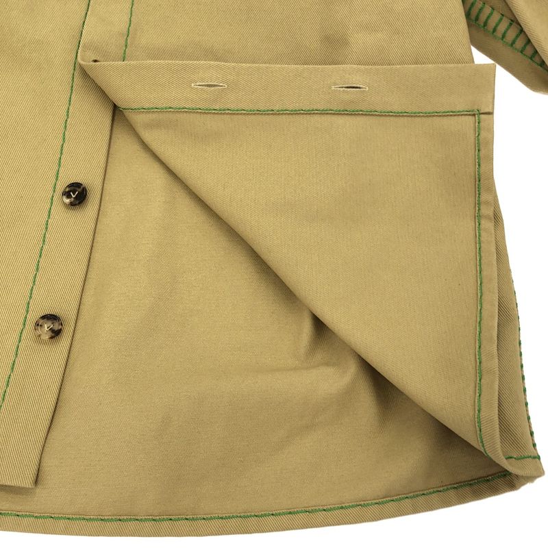 Bottega Veneta Color Stitched Long Sleeve Shirt 687766 Vf4t0 Beige 46