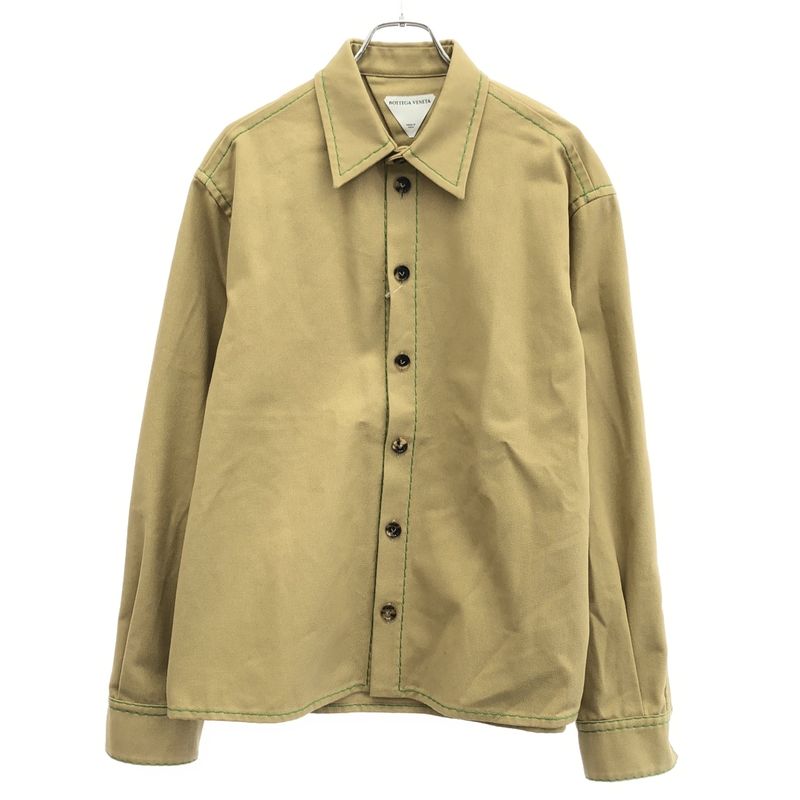 Bottega Veneta Color Stitched Long Sleeve Shirt 687766 Vf4t0 Beige 46