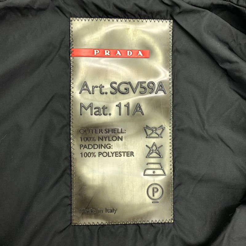 Prada Sport Nylon Zip Up Hoodie Black 46