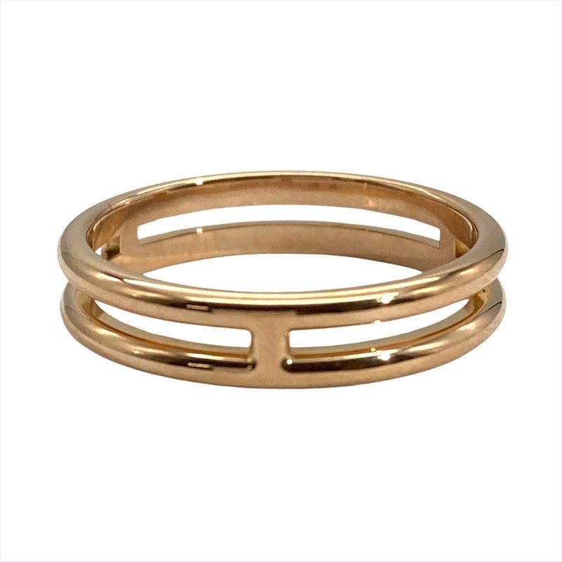 Hermes Ariane Ring #48 H119836b 18K Pink Gold 2.6g Pink Gold Ladies