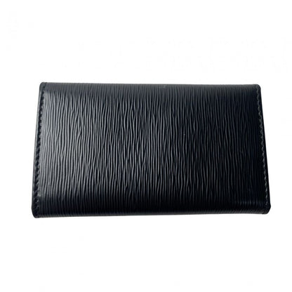 Prada Women's 4-ring Key Case Triangle Logo Plate Black