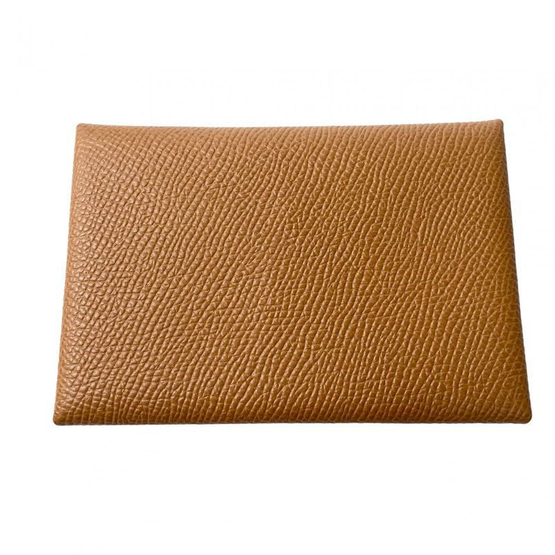 Unused Hermes Women's Calvi Duo Verso U Engraved Coin Case Epson