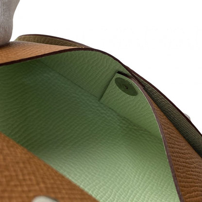 Unused Hermes Women's Calvi Duo Verso U Engraved Coin Case Epson