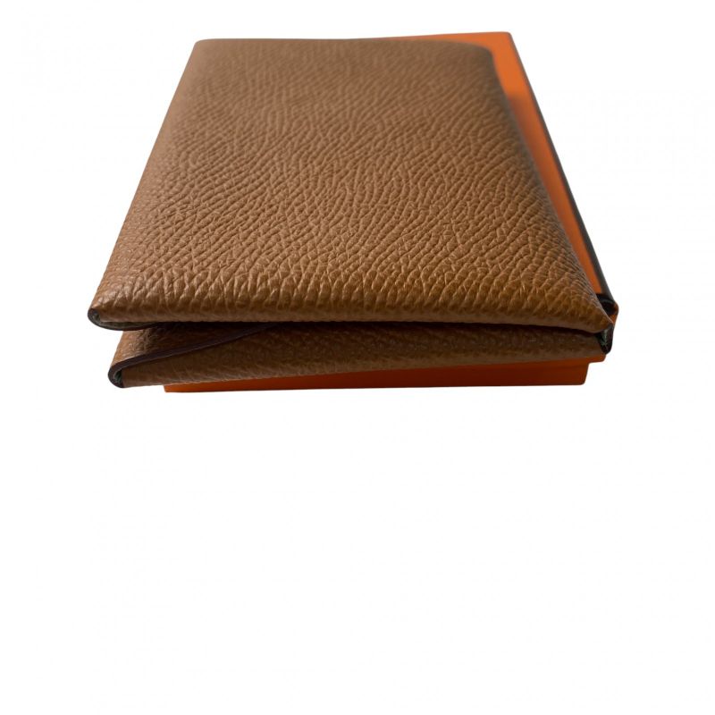 Unused Hermes Women's Calvi Duo Verso U Engraved Coin Case Epson