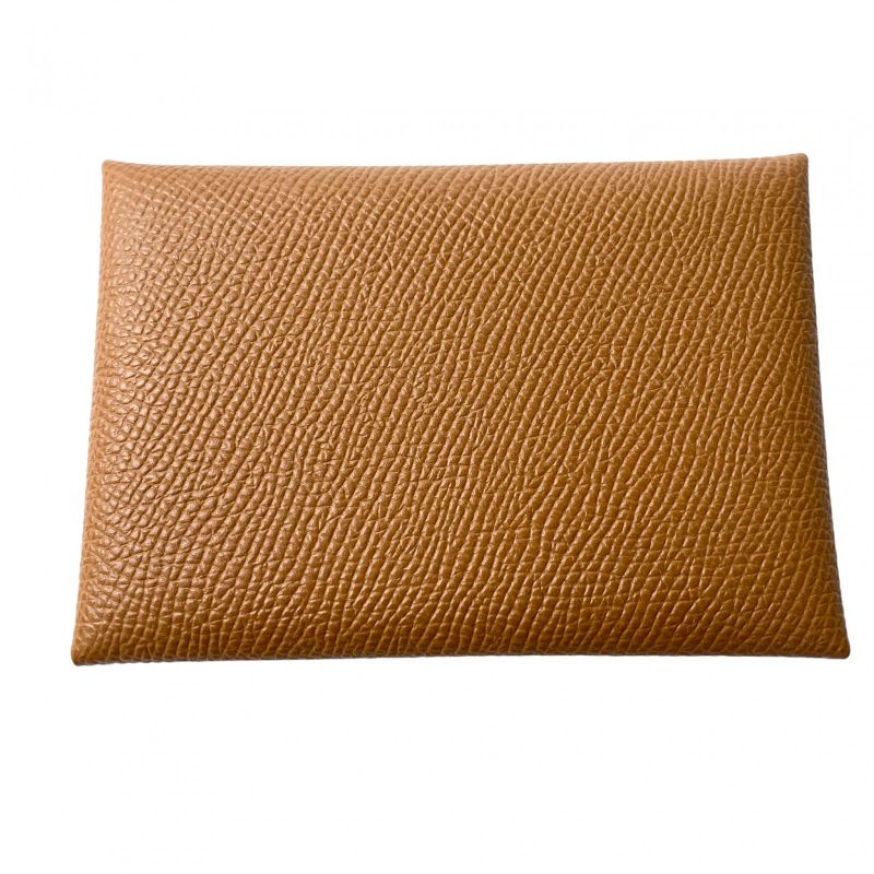 Unused Hermes Women's Calvi Duo Verso U Engraved Coin Case Epson